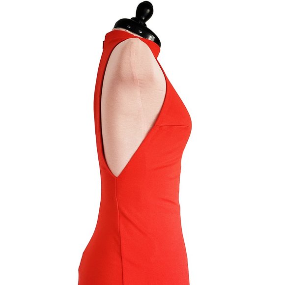 Babaton Sexy Bright Red Bodycon Midi Dress BNWT - Picture 9 of 15